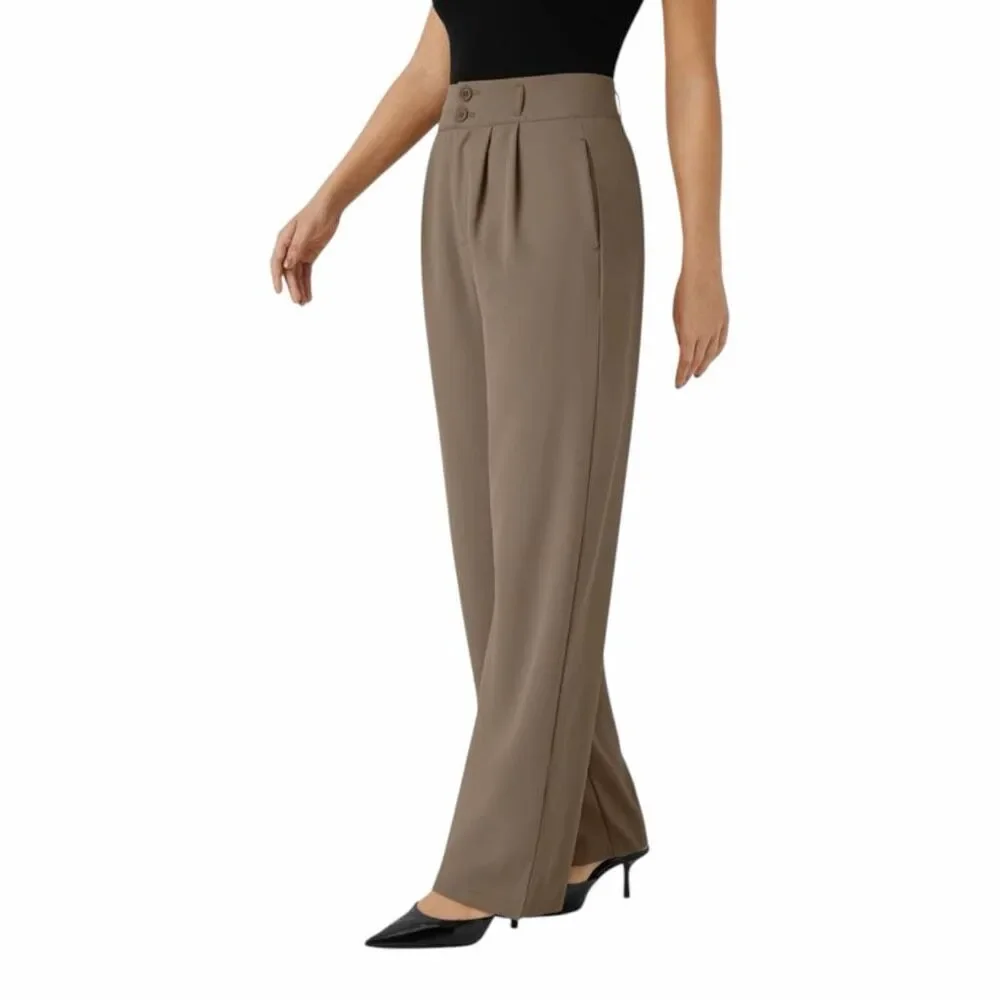 NEW Halara Flex XS Reg Kangaroo Brown Zipper Pocket Straight Work Pants
